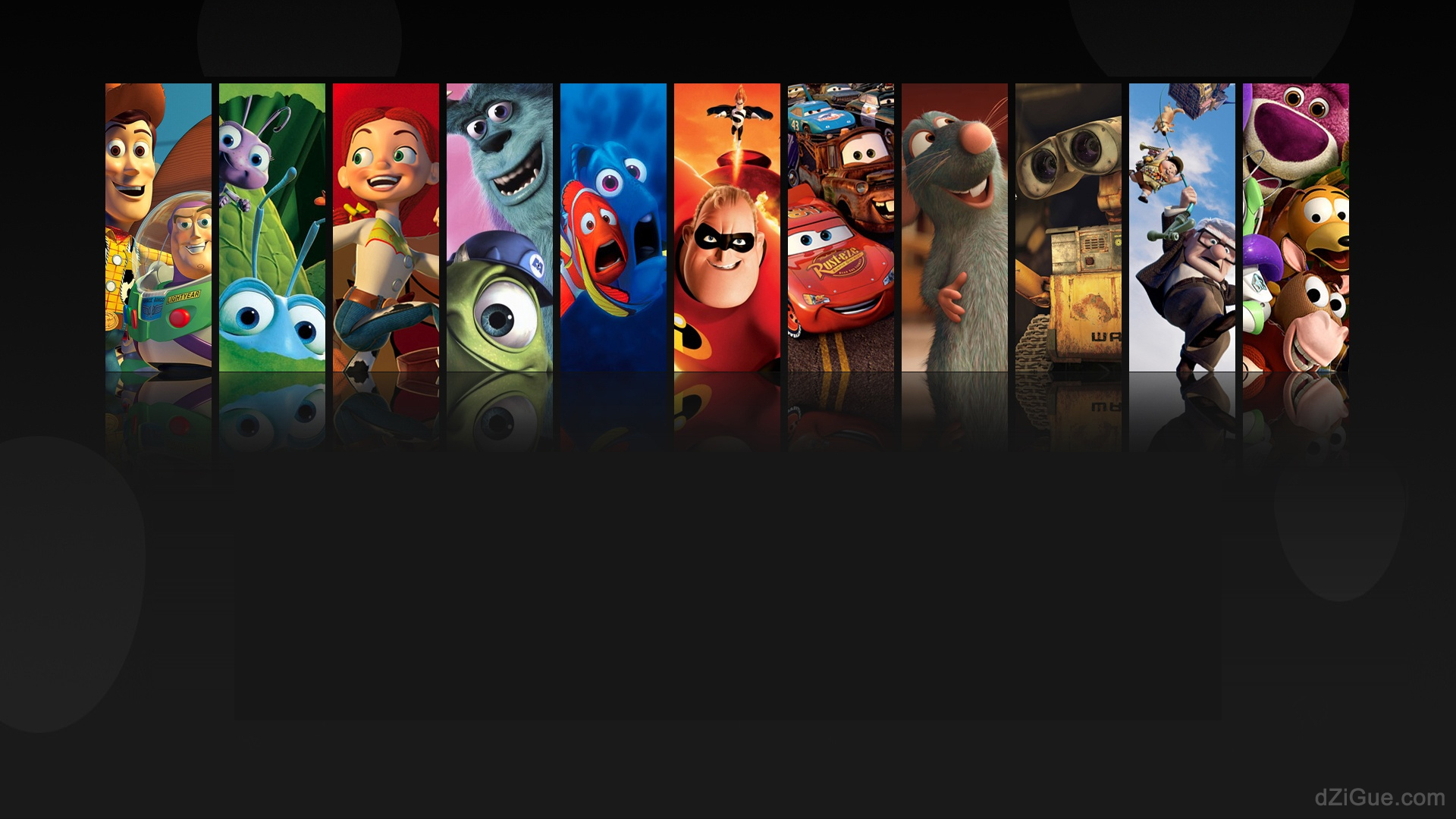 Dessins animés Pixar en fond d'écran Freebox